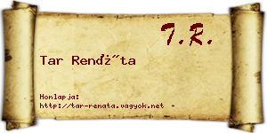 Tar Renáta névjegykártya
